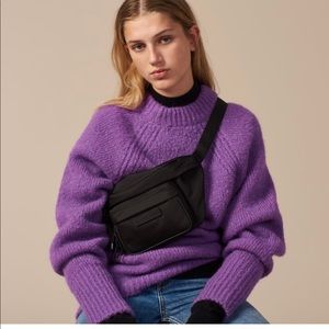 Sandro Oversized Mohair Blend Sweater purple